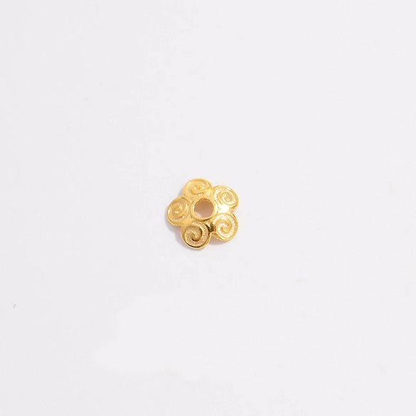 Sterling Silver Goldplated Hollow Flower Holder Petal Beaded Diy Handmade Bracelet Spacer Beads