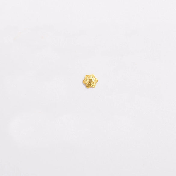Sterling Silver Goldplated Hollow Flower Holder Petal Beaded Diy Handmade Bracelet Spacer Beads