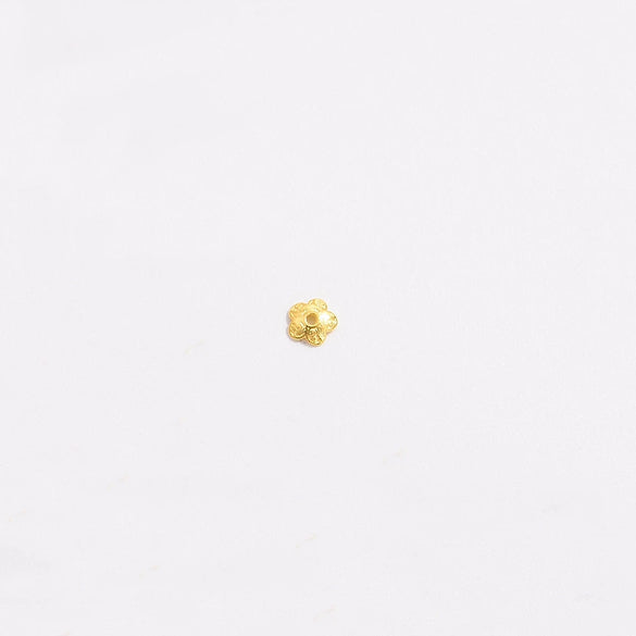 Sterling Silver Goldplated Hollow Flower Holder Petal Beaded Diy Handmade Bracelet Spacer Beads