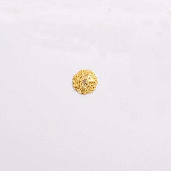 Sterling Silver Goldplated Hollow Flower Holder Petal Beaded Diy Handmade Bracelet Spacer Beads