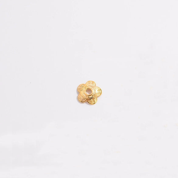 Sterling Silver Goldplated Hollow Flower Holder Petal Beaded Diy Handmade Bracelet Spacer Beads