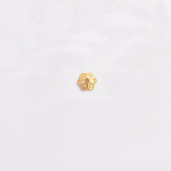 Sterling Silver Goldplated Hollow Flower Holder Petal Beaded Diy Handmade Bracelet Spacer Beads