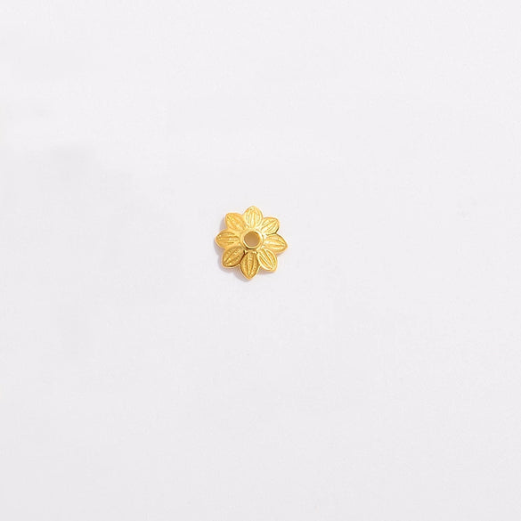 Sterling Silver Goldplated Hollow Flower Holder Petal Beaded Diy Handmade Bracelet Spacer Beads