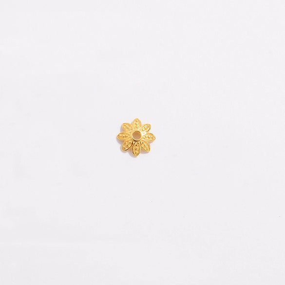 Sterling Silver Goldplated Hollow Flower Holder Petal Beaded Diy Handmade Bracelet Spacer Beads