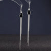 925 Sterling Silver Gourd Tassel Ear Threader Earrings Long Slim Dangle Earrings For Women