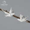 925 Sterling Silver Handmade Swallow Animal Zodiac Earrings With Pendant Electroplated