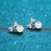 925 Sterling Silver Heart Bow Earrings With Freshwater Pearl And Floral Style Electroplated Design For Women