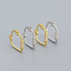 Sterling Silver Heart Earrings Microinlaid Zircon Seiko Design