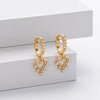 Sterling Silver Heart Inlaid Zircon Eardrop For Women Light Luxury Style