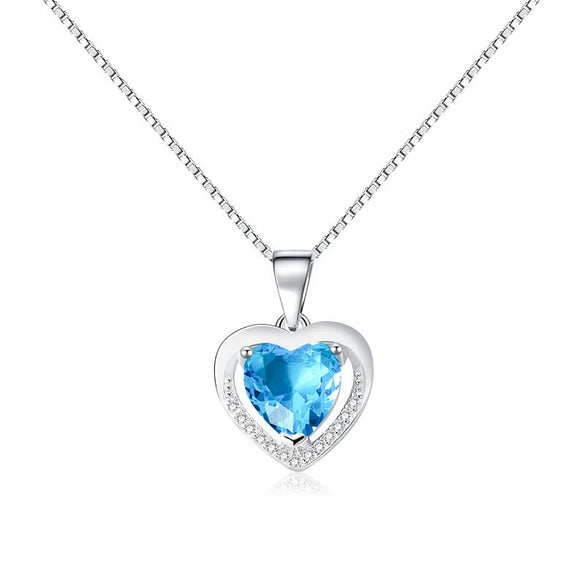 925 Sterling Silver Heart Pendant Necklace Electroplated Simple Trendy Collarbone Chain Gift For Women And Couples