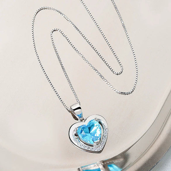 925 Sterling Silver Heart Pendant Necklace Electroplated Simple Trendy Collarbone Chain Gift For Women And Couples
