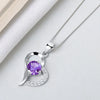 Sterling Silver Heart Pendant Necklace With Mixed Gem Inlay Electroplated Simple Fashion Jewelry