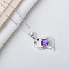 Sterling Silver Heart Pendant Necklace With Mixed Gem Inlay Electroplated Simple Fashion Jewelry