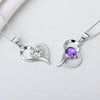 Sterling Silver Heart Pendant Necklace With Mixed Gem Inlay Electroplated Simple Fashion Jewelry