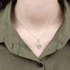 Sterling Silver Heart Pendant Necklace With Mixed Gem Inlay Electroplated Simple Fashion Jewelry