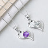 Sterling Silver Heart Pendant Necklace With Mixed Gem Inlay Electroplated Simple Fashion Jewelry
