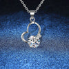 Sterling Silver Heart Pendant Necklace With Ochain And Electroplated Finish For Women