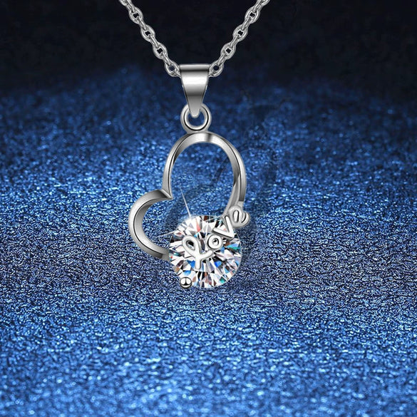 Sterling Silver Heart Pendant Necklace With Ochain And Electroplated Finish For Women