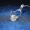 Sterling Silver Heart Pendant Necklace With Ochain And Electroplated Finish For Women