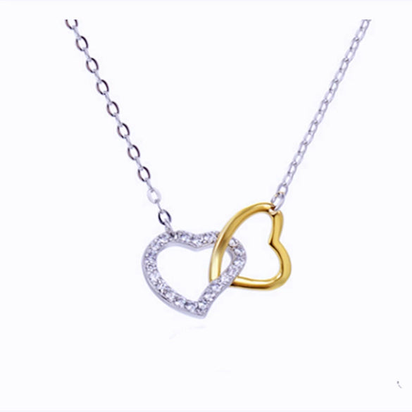 925 Sterling Silver Heart Pendant Necklace With Zircon Accents For Women Fashion Jewelry