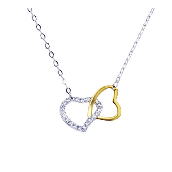 925 Sterling Silver Heart Pendant Necklace With Zircon Accents For Women Fashion Jewelry