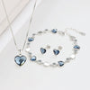 925 Sterling Silver Heart Pendant Necklace With Zircon Electroplated Heart Shaped Cross Chain Fashion Clavicle Necklace Gift