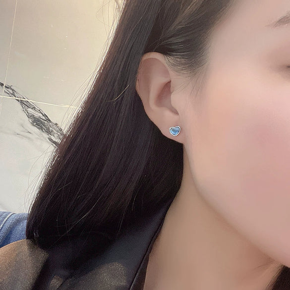 925 Sterling Silver Heart Pendant Necklace With Zircon Electroplated Heart Shaped Cross Chain Fashion Clavicle Necklace Gift