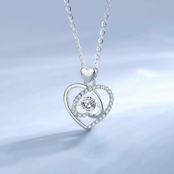 Sterling Silver Heart Shape Light Luxury Necklace