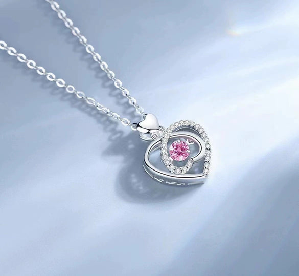Sterling Silver Heart Shape Light Luxury Necklace
