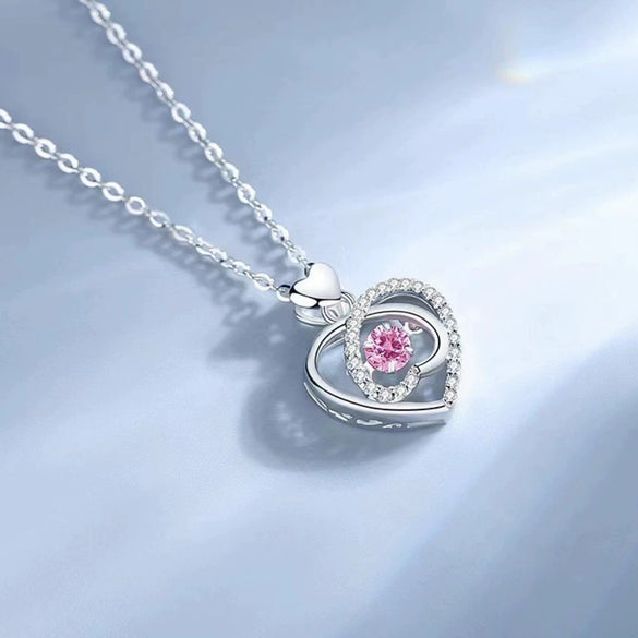 Sterling Silver Heart Shape Light Luxury Necklace