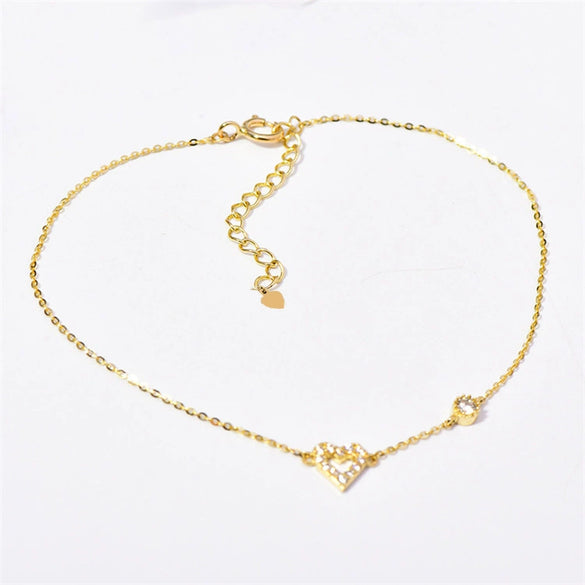 Sterling Silver Heart Shaped Diamond Plated Women's Bracelet