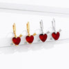 925 Sterling Silver Heart Shaped Earrings With Red Heart Stone Fashion Jewelry For Women And Men