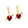 925 Sterling Silver Heart Shaped Earrings With Red Heart Stone Fashion Jewelry For Women And Men