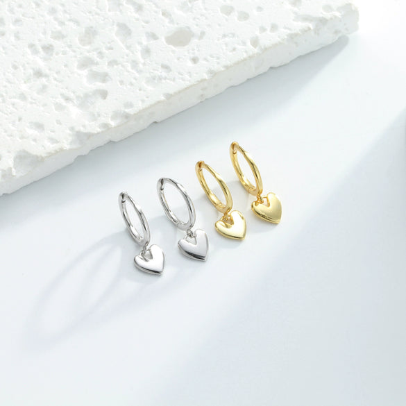 Sterling Silver Heart Shaped Fashion Cool Earrings For Women