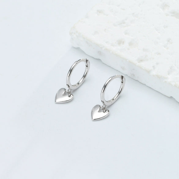 Sterling Silver Heart Shaped Fashion Cool Earrings For Women