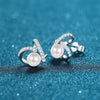 925 Sterling Silver Heart Shaped Freshwater Pearl And Moissanite Earrings With Electroplated Light Luxury Floral Style