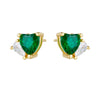 Sterling Silver Heart Shaped Zircon Inlaid Stud Earrings For Women