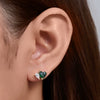 Sterling Silver Heart Shaped Zircon Inlaid Stud Earrings For Women