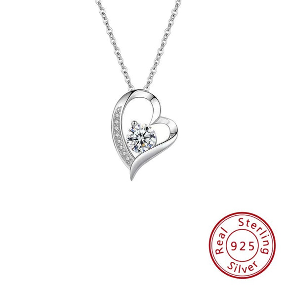 Sterling Silver Heartshaped Women's Necklace