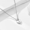Sterling Silver Heartshaped Zircon Clavicle Chain Necklace