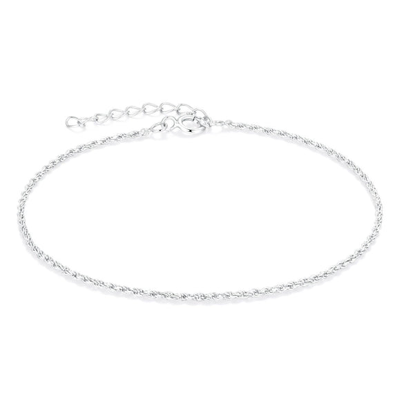 925 Sterling Silver Hemp Rope Chain Women's Diy Bracelet With Geometric Design And Electroplating Treatment