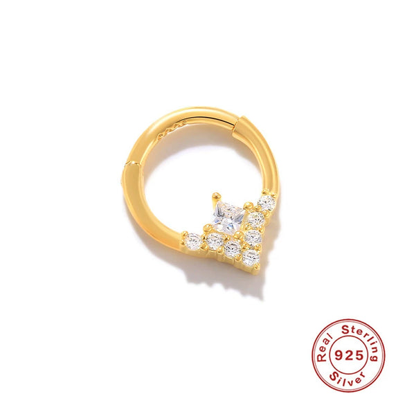 Sterling Silver 925 Hiphop Cartilage Puncture Earrings Nose Ring Lip Ring Body Jewelry Antiallergy Geometric Electroplated For Female And Male