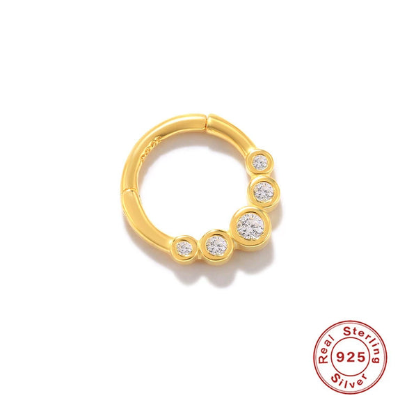 Sterling Silver 925 Hiphop Cartilage Puncture Earrings Nose Ring Lip Ring Body Jewelry Antiallergy Geometric Electroplated For Female And Male