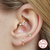 Sterling Silver 925 Hiphop Cartilage Puncture Earrings Nose Ring Lip Ring Body Jewelry Antiallergy Geometric Electroplated For Female And Male