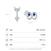 925 Sterling Silver Hollow Eyes Eyelash Arrow Women's Fashion Asymmetric Earrings With Diamond Design