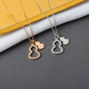 925 Sterling Silver Hollow Gourd Pendant Necklace With Mixed Gem Inlay Electroplated Rose Gold Or Silver Collarbone Chain For Women