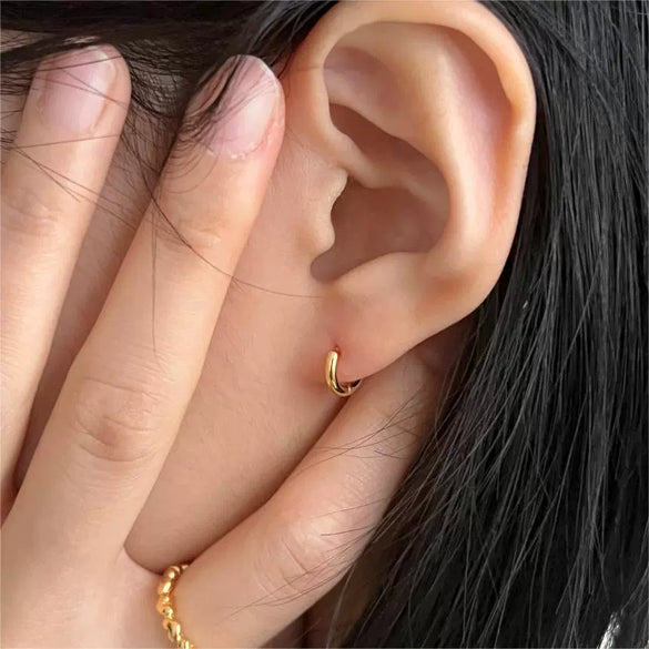 925 Sterling Silver Hoop Earrings With Letters Numbers Text Electroplated