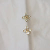 Sterling Silver Hydrangea Flower Earrings Plated With 14K Gold Inlaid With Diamonds