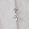 Sterling Silver Hydrangea Flower Earrings Plated With 14K Gold Inlaid With Diamonds