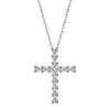 Sterling Silver IG Style Modern Style Plating Inlay Geometric Cross Zircon Pendant Necklace